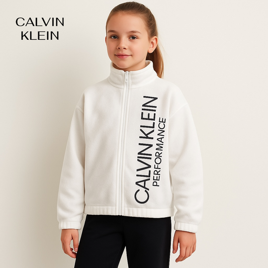 POLAR ZIPPER WHITE WITH BLACK PRINTING
