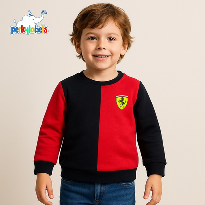 TWO SHADE BLACK AND RED SWEATSHIRT