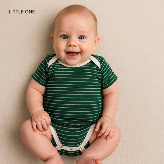 GREEN STRIPES SHORT SLEEVE BODYSUIT