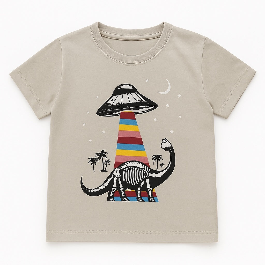 Dino Space light brown t-shirt
