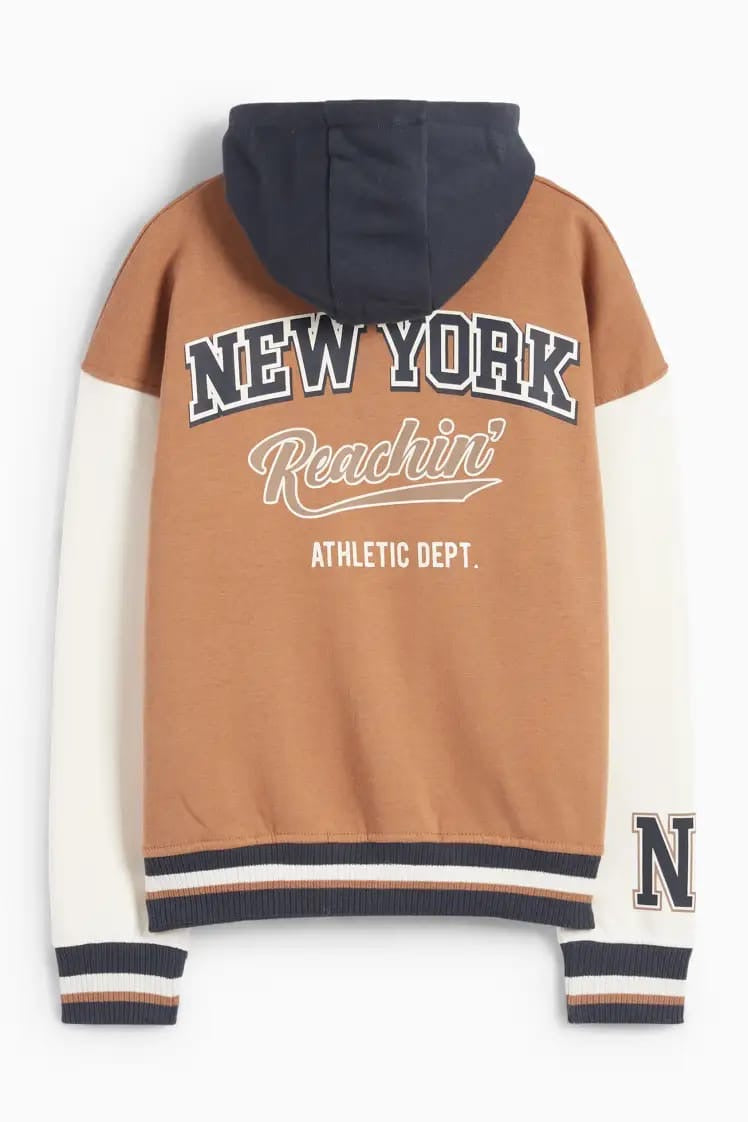 NY REACHIN’ HOODED BASEBALL JACKET