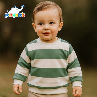 GREEN STRIPES SWEATSHIRT