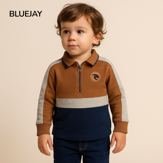 STRIPE BROWN AND BLUE POLO SHIRT