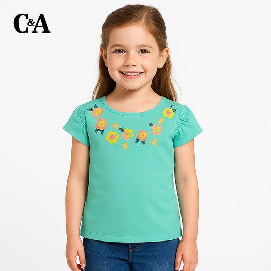 Mint green floral t-shirt