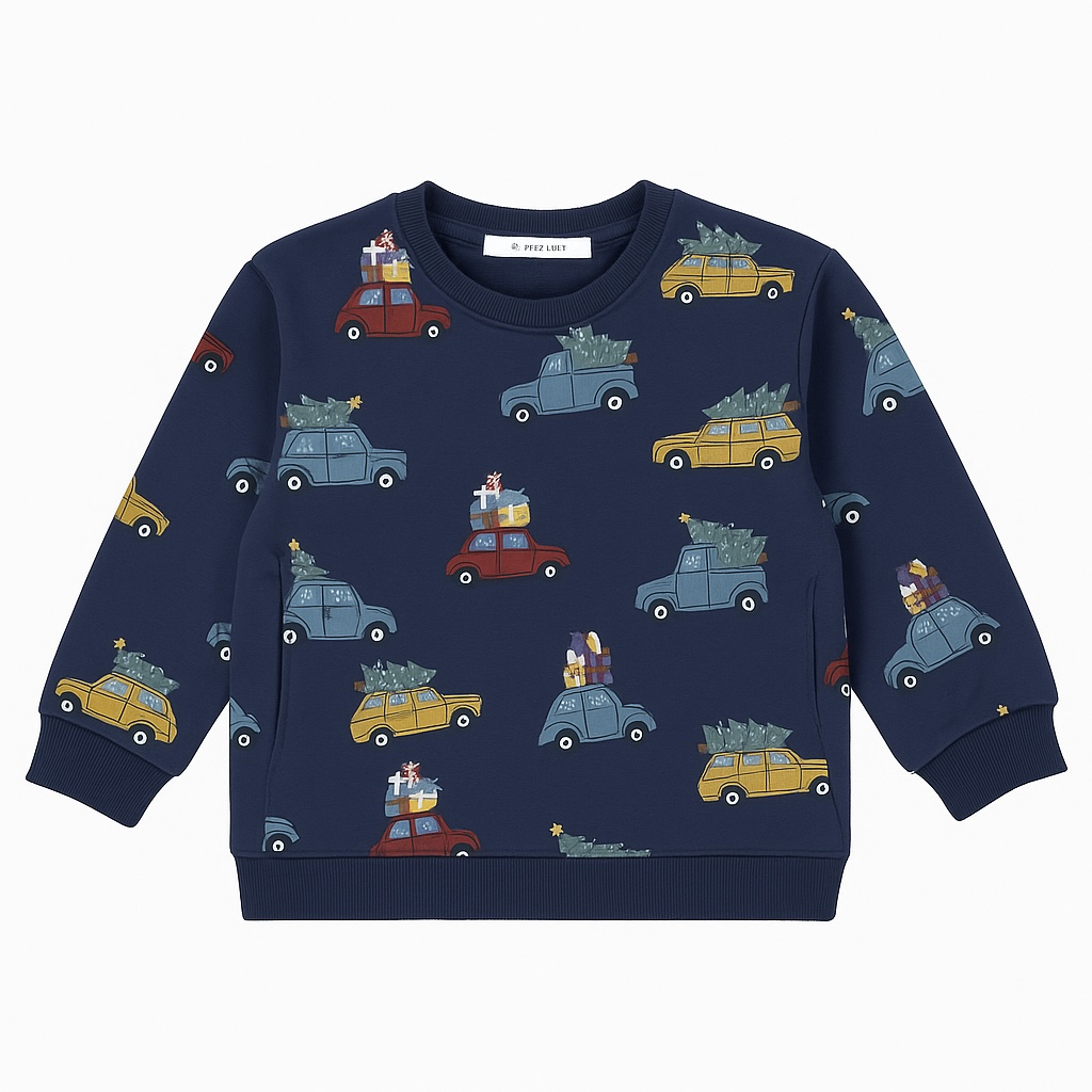 CAR PRINT ALLOVER SWEATSHIRT