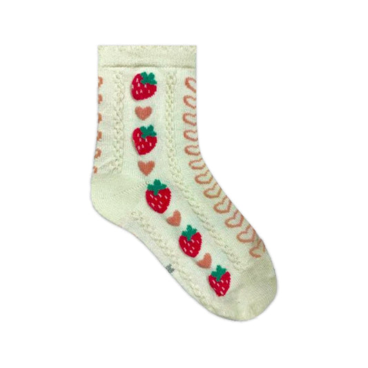 STRAWBERRY EMBROIDERY SOCKS