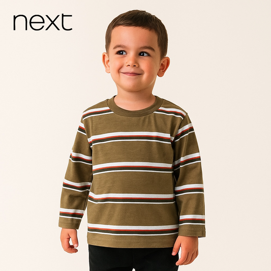 BROWN STRIPE T-SHIRT