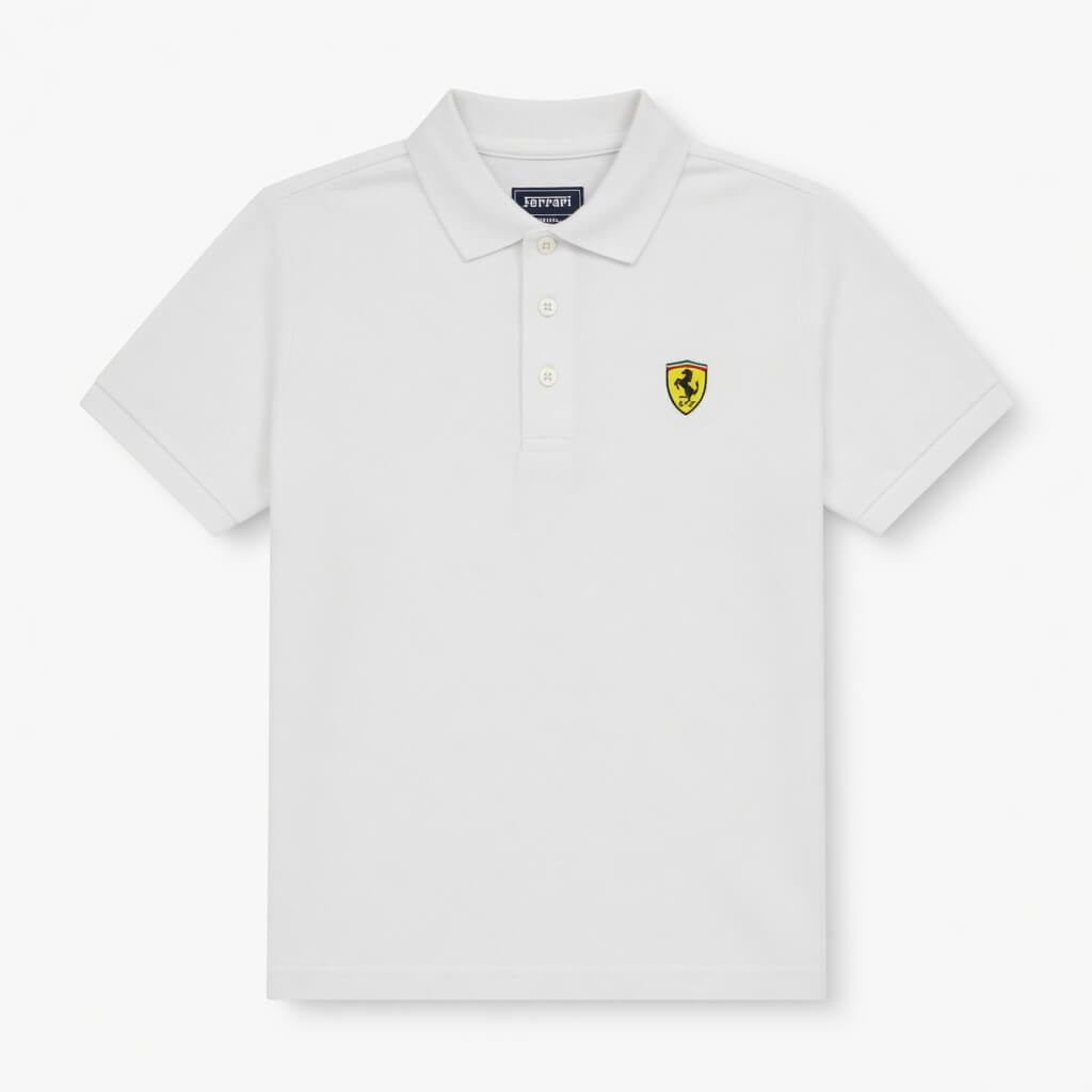 WHITE APPLIQUE POLO SHIRT