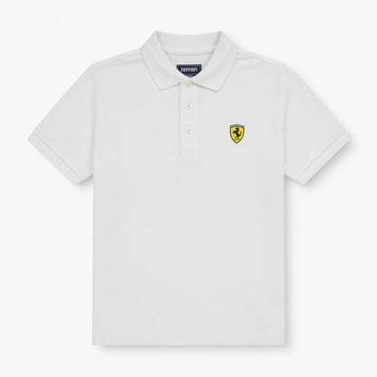 WHITE APPLIQUE POLO SHIRT