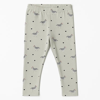 Zebra print light grey leggings