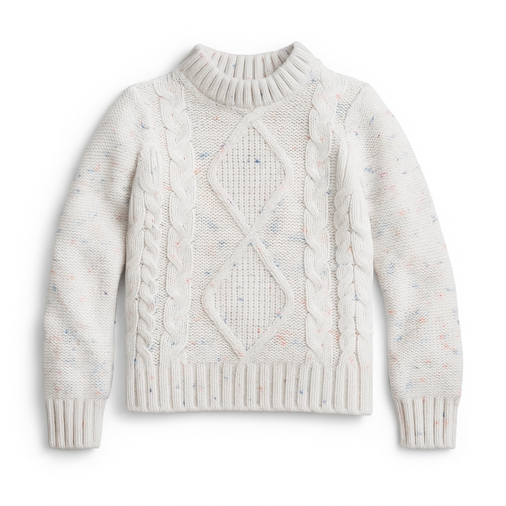 WHITE PATTERN STYLE SWEATER