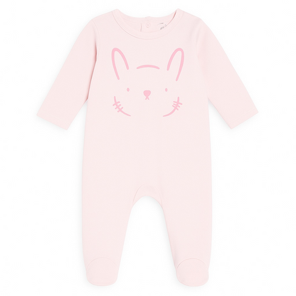 BABY PINK BUNNY PRINT ROMPER