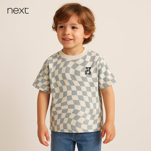 TEDDY APPLIQUÉ CHECK T-SHIRT
