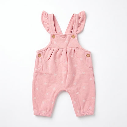 DUNGAREE STYLE FLEECE INNER ROMPER