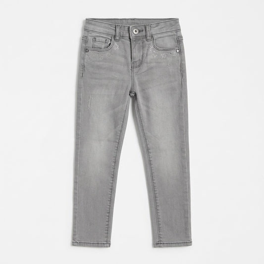 GREY POCKET STARS DENIM PANT