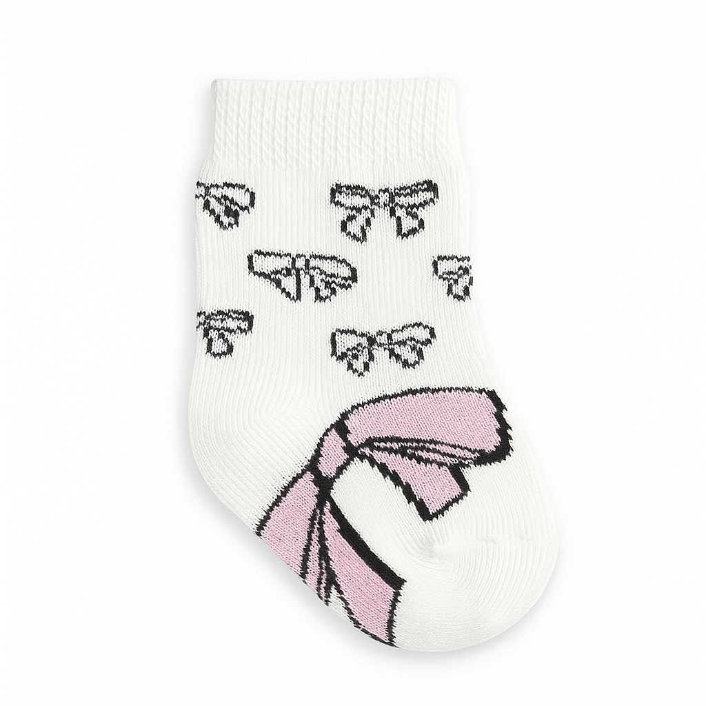 BOW PRINT WHITE SOCKS