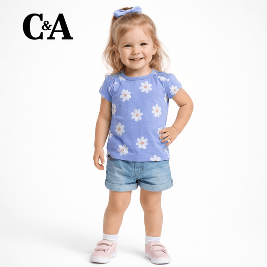 FLORAL LIGHT BLUE T-SHIRT