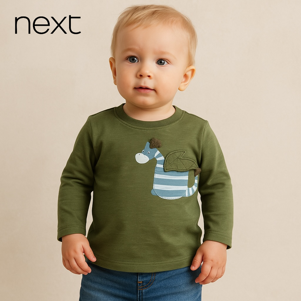 POCKET APPLIQUE GREEN T-SHIRT