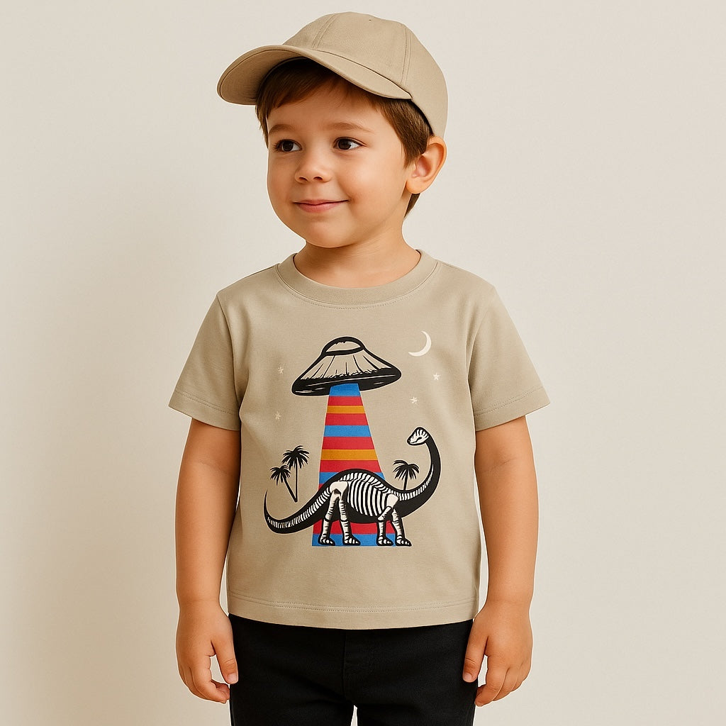 Dino Space light brown t-shirt