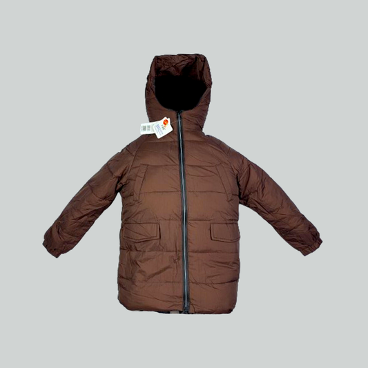 Monster hooded puffer jacket brown