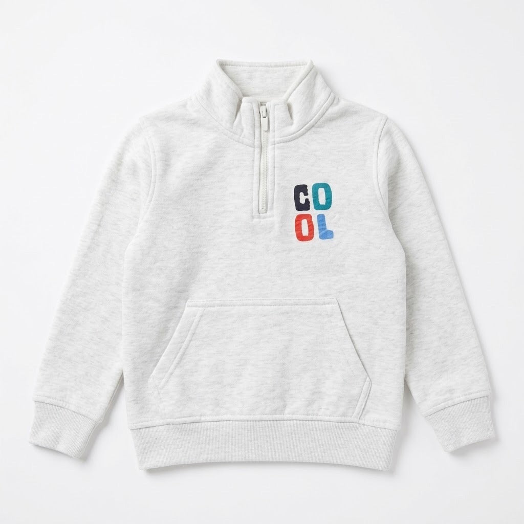 GREY MOCK NECK SWEATSHIRT