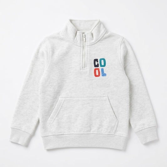 GREY MOCK NECK SWEATSHIRT