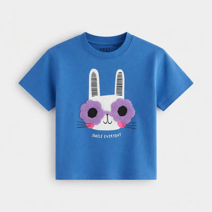 APPLIQUE BLUE T-SHIRT