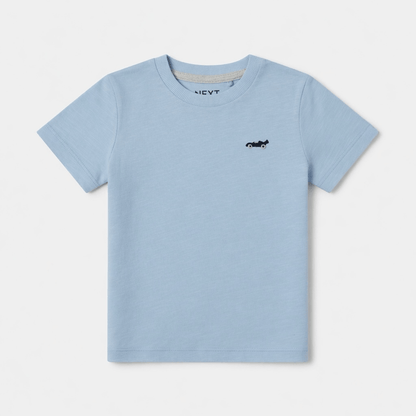 CAR EMBROIDERY LIGHT BLUE T-SHIRT