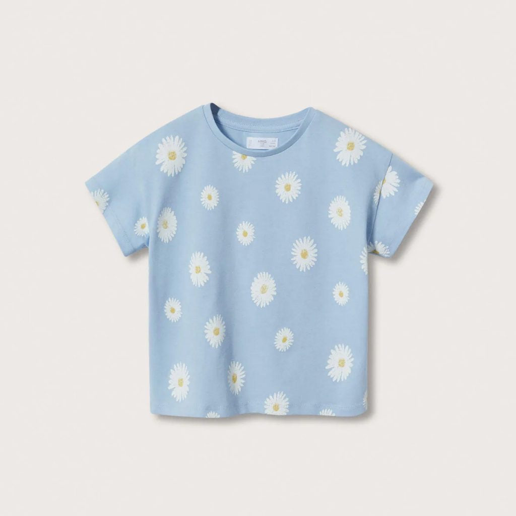 floral light blue t-shirt