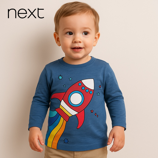 SPACE SHIP BLUE T-SHIRT