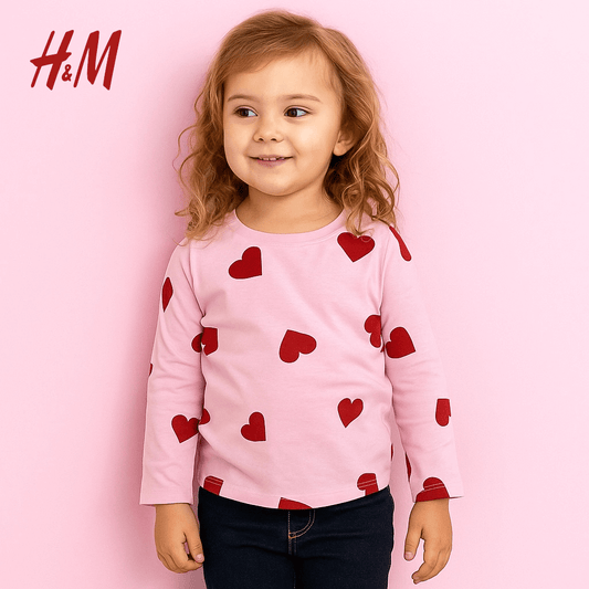 HEARTS ALLOVER PINK T-SHIRT