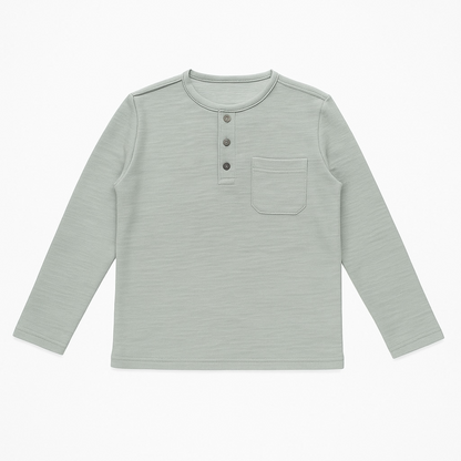 BUTTON DOWN GREYISH GREEN T-SHIRT