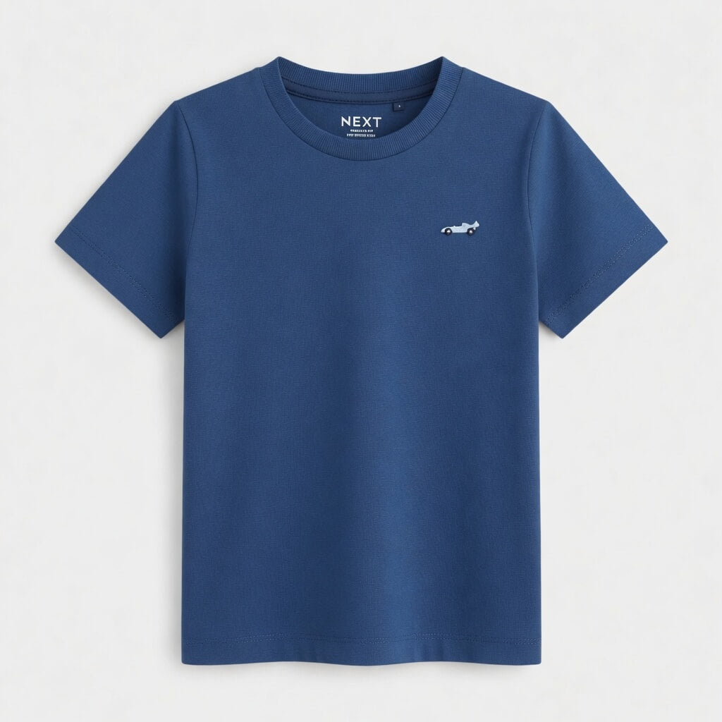 CAR EMBROIDERY BLUE T-SHIRT
