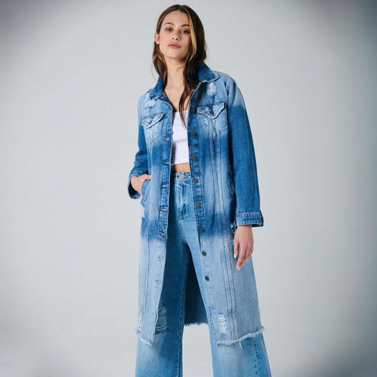 LADIES LONG DENIM JACKET