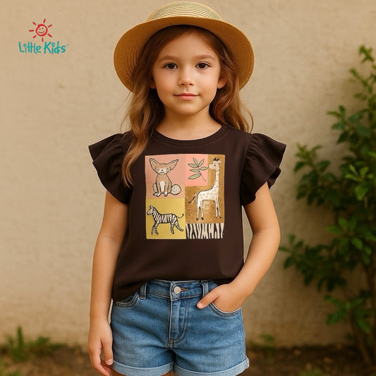 Zebra flip embroidery t-shirt