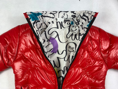 Red shiny jacket