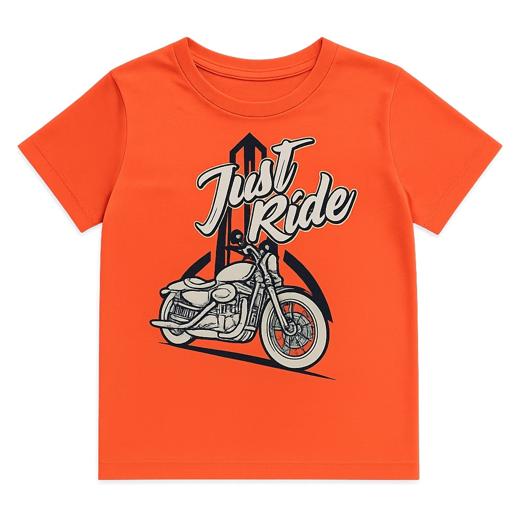 JUST RIDE ORANGE T-SHIRT