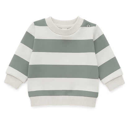 LIGHT GREEN STRIPES SWEATSHIRT