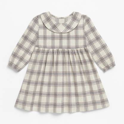 CHECK STRETCH COTTON FABRIC FROCK