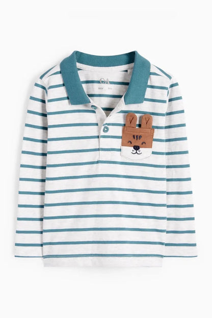 TIGER APPLIQUÉ POCKET POLO SHIRT