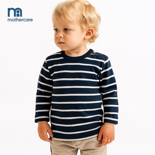 STRIPE NAVY BLUE FULL SLEEVES T-SHIRT