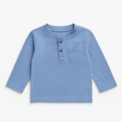 BLUE HENLEY T-SHIRT
