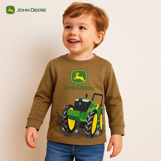 TRACTOR PRINT BROWN T-SHIRT