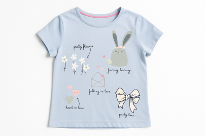 Funny bunny light blue t-shirt