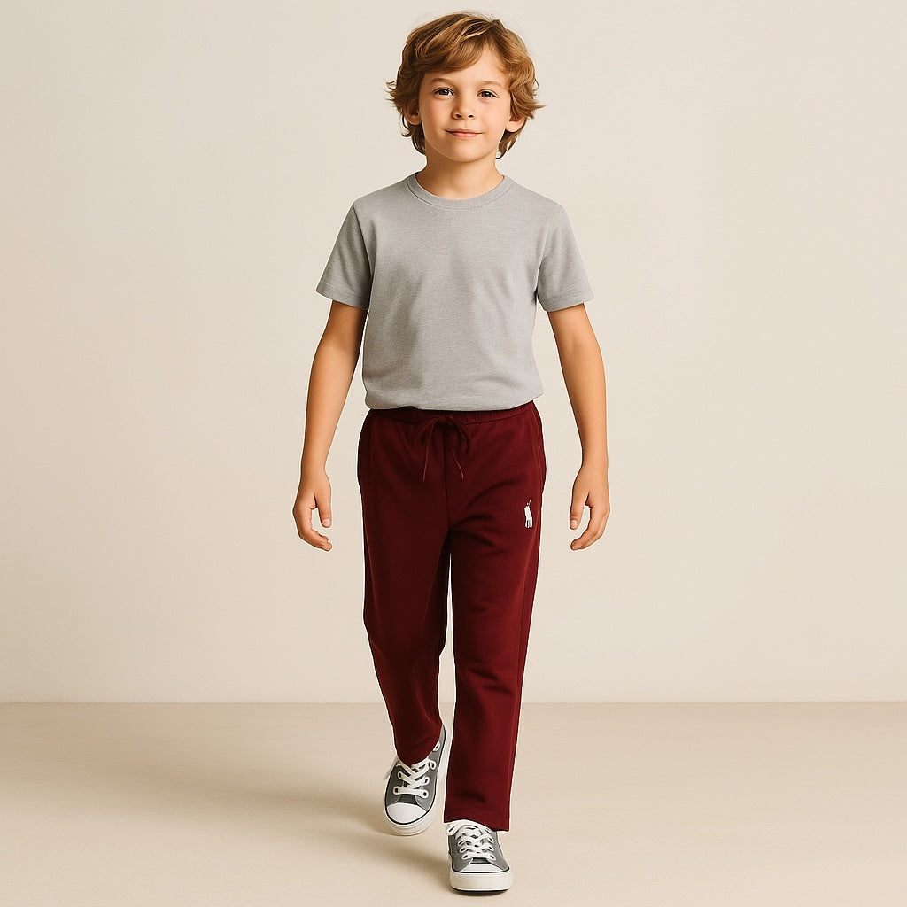 Light fabric maroon summer casual trouser