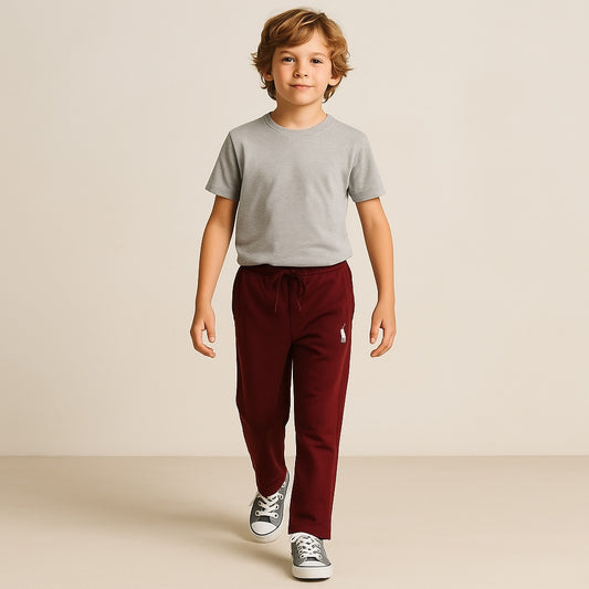 Light fabric maroon summer casual trouser