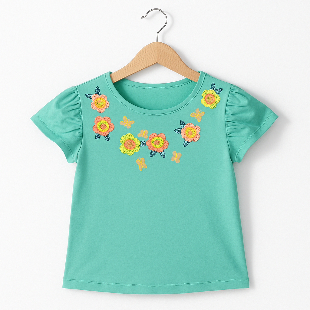 Mint green floral t-shirt
