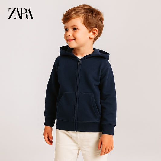 NAVY BLUE ZIPPER HOOD