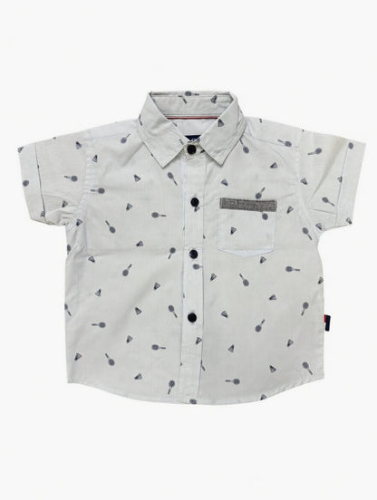 PRINTED LIGHT BLUE CASUAL SHIRT