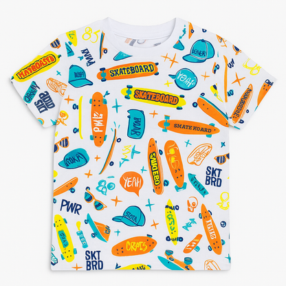 Skate board colorful t-shirt